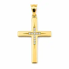 Кръст от злато 14к с камъни