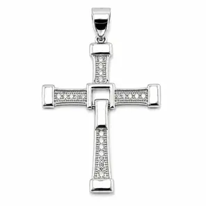 Сребърен кръст с циркони 925