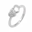 Дамски пръстен от сребро 925 със сърце от циркони