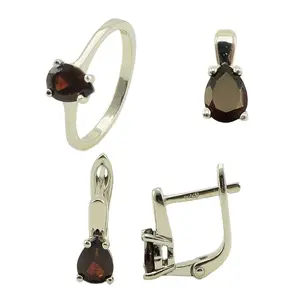 Сребърен комплект естествен Гранат 3.50ct