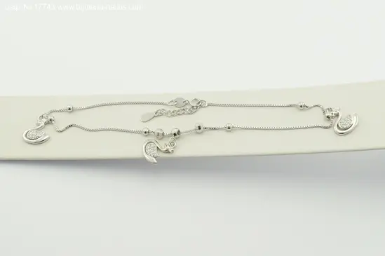 Сребърна гривна за крак