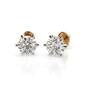  обеци с диаманти – 0.30ct, класика с винт резба