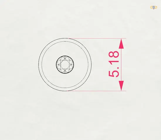 Златни дамски обеци с диаманти 0.04 ct кръгла форма скица 2