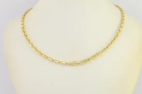 Златен мъжки синджир с полирани звена