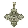 Унисекс сребърен кръст 925 с оксидация и инкрустиран тамплиерски кръст в центъра