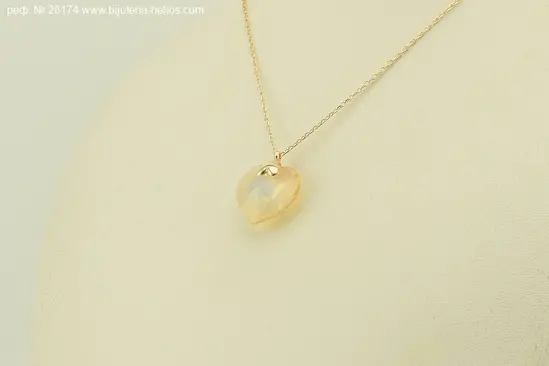Сребърно колие сърце swarovski