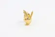 Единична златна обеца със стилизиран заек и дълги уши