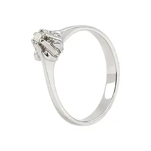 Златен дамски годежен пръстен бяло злато с диамант 0.05 ct