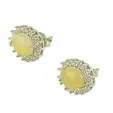 Сребърни обеци с опал 1.50 ct и циркони – родирани 36236