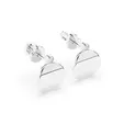 Златни обеци с диаманти 0.04 ct от бяло злато  страничен изглед