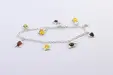 Дамска гривна от сребро 925 с разноцветен кехлибар