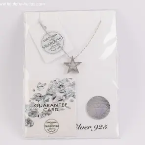Сребърно колие звезда swarovski