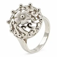 Сребърен дамски пръстен 925 с детелина и ажурни детайли корона - 925