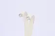 Сребърни родирани обеци с единичен циркон – минималистичен солитер дизайн 7мм