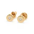 Златни дамски обеци с диаманти 0.04 ct кръгла форма на бял фон