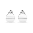 Златни обеци с диаманти 0.04 ct от бяло злато  фронтално