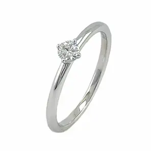 златен годежен пръстен от бяло злато 585 с диамант 0.17 ct