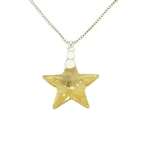 Сребърно колие звезда swarovski