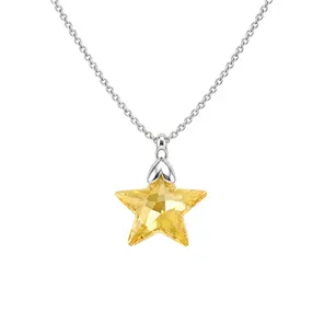 Сребърно дамско колие със Swarovski кристал звезда 925