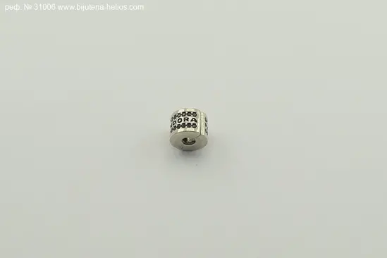 Дамски сребърен ограничител за гривна с черни оникси