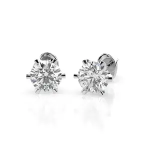 Обеци от бяло злато 14К с диаманти 0.30ct 