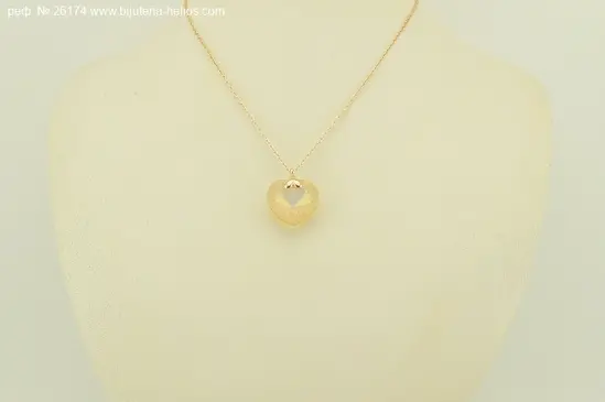 Сребърно колие сърце swarovski