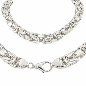 Сребърен мъжки синджир кралска плетка - 925