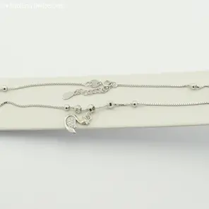 Сребърна гривна за крак