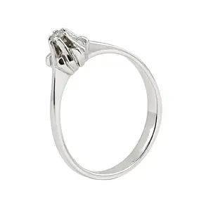 Златен годежен пръстен бяло злато с диамант 0.05 ct