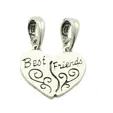 Сребърна висулка разделящо сърце Best friend